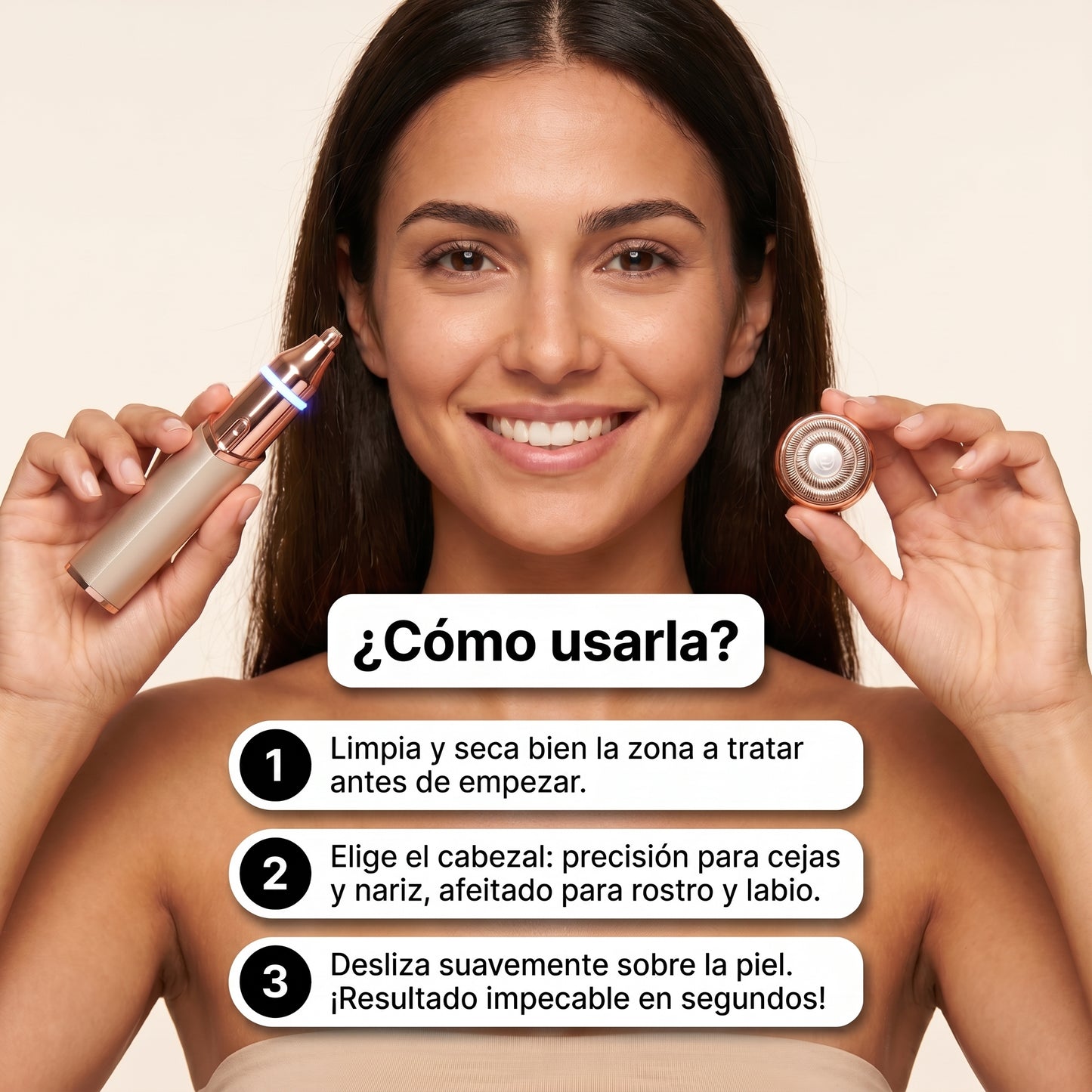 Maquinilla Eléctrica Facial 2 En 1 Razerly™